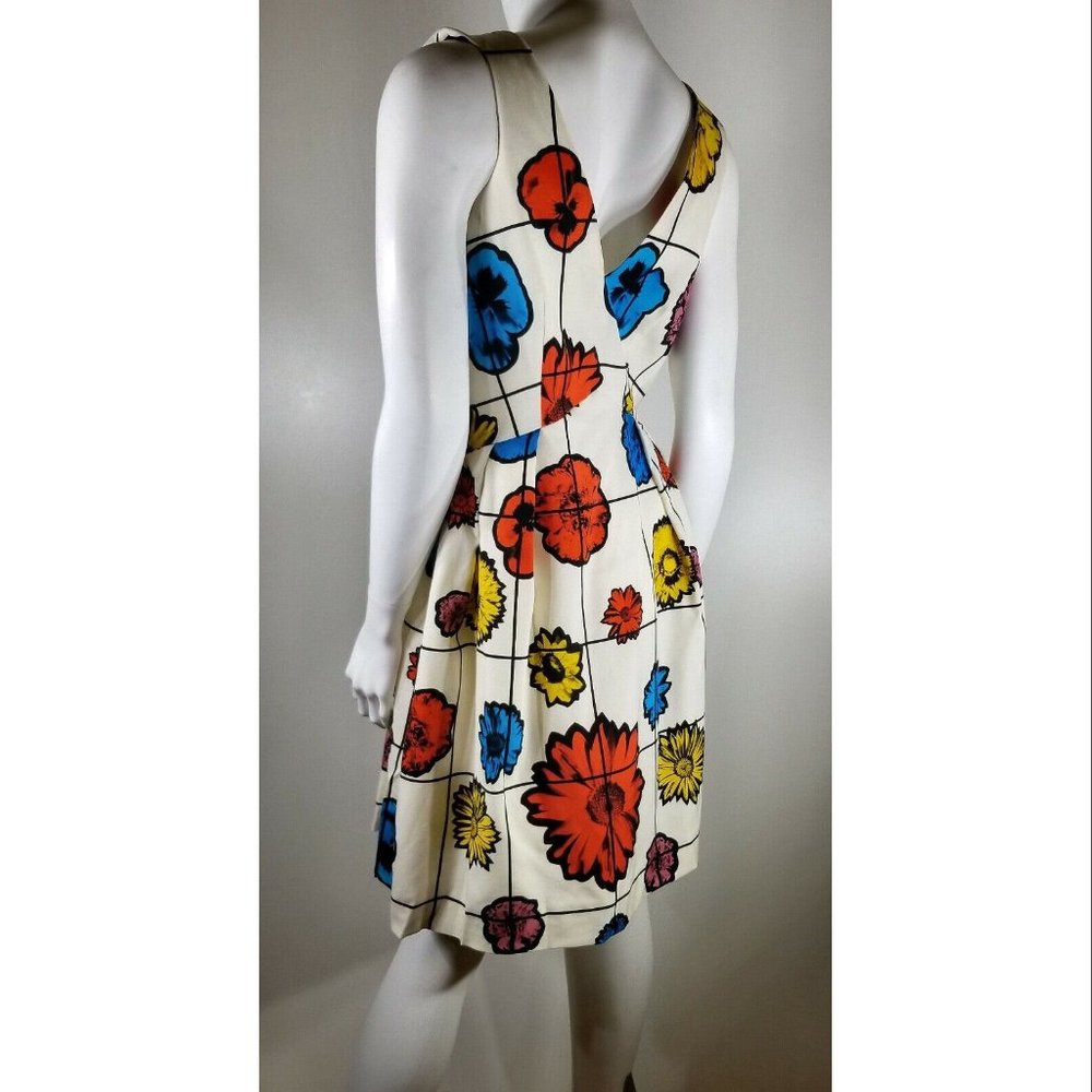 Moschino floral grid print mini dress, White, Women's Size US 8 / UK 10 NWT - Picture 5 of 11